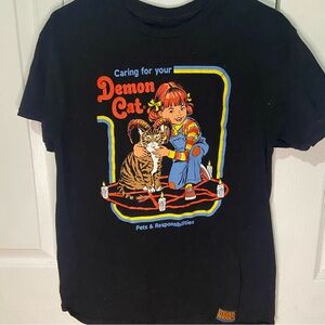 Steven Rhodes Caring for your Demon Cat tee size M